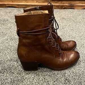 Frye Courtney Lace-Up Heeled Short Boots